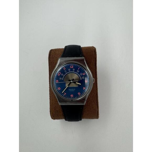 Swatch Watch Blue Tune GX119 Leather 34mm 1990 unisex New main image 7
